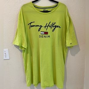 TOMMY HILFIGER DENIM neon yellow/green men’s T-shirt | XXL